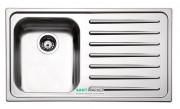 Кухонна мийка прямокутна Apell Torino RIGHT з донним клапаном і сифоном нержавіюча сталь Brushed TO861IRBC