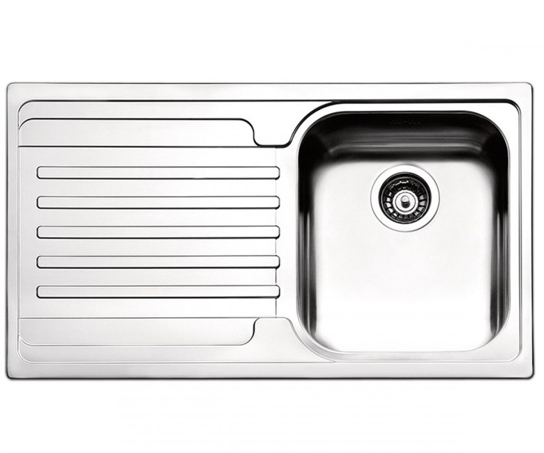 Кухонна мийка прямокутна Apell Venezia LEFT з донним клапаном і сифоном нержавіюча сталь Brushed VE861ILBC