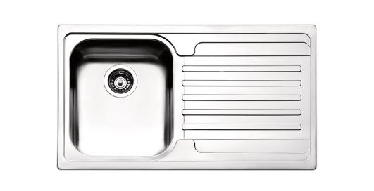 Кухонна мийка прямокутна Apell Venezia RIGHT з донним клапаном і сифоном нержавіюча сталь Linen VE861IRAC