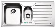 Кухонная мойка прямоугольная двойная Apell Torino RIGHT с донным клапаном и сифоном нержавеющая сталь Brushed TO1002IRBC