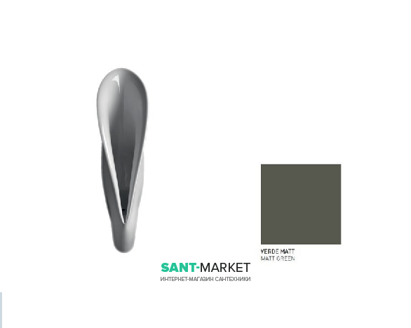 Пісуар підлоговий Kerasan Artwork Groove з кріпленням зелений матовий 473014