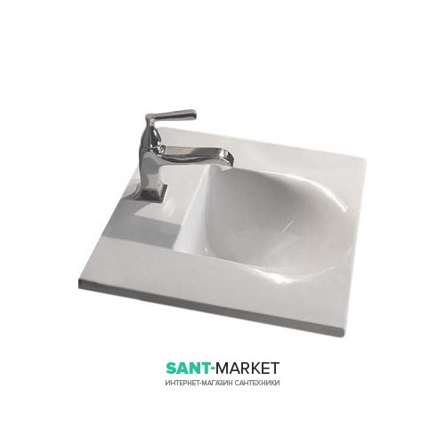 Раковина для ванной прямоугольная Kerasan Bentley встраиваемая 55х47 см белая 394201