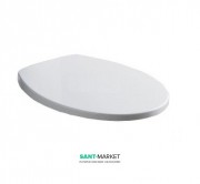 Сиденье с крышкой для унитаза Kerasan Bit быстросъемное Soft-Close белый петли хром 448801