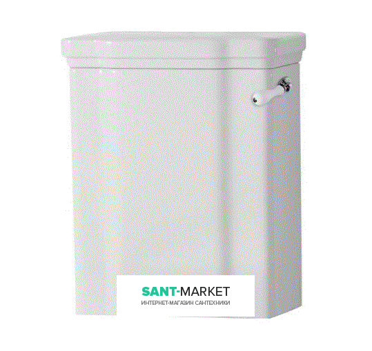 Сливной бачок для унитаза моноблок Kerasan Waldorf для управления боковой ручкой белый 417901