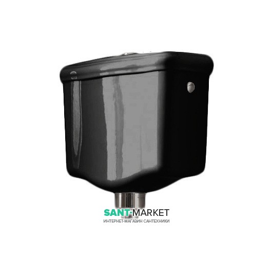 Сливной бачок подвесной для унитаза низкий Kerasan Retro прямоугольный чёрный 108204