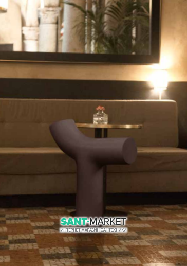 Стілець Kerasan Artwork Cow в комплекті з сталевим підставою бургундський матовий 4701K75