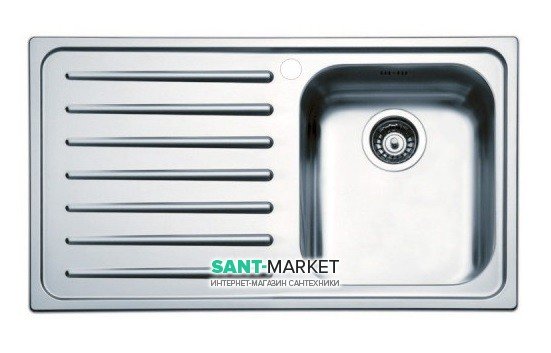 Кухонна мийка прямокутна Apell Torino LEFT з донним клапаном і сифоном нержавіюча сталь Brushed TO861ILBC