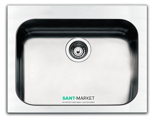 Кухонная мойка прямоугольная Apell Torino с донным клапаном и сифоном нержавеющая сталь Brushed TOG571IBC