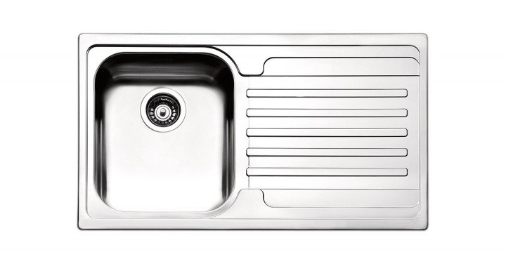 Кухонна мийка прямокутна Apell Venezia RIGHT з донним клапаном і сифоном нержавіюча сталь Brushed VE861IRBC