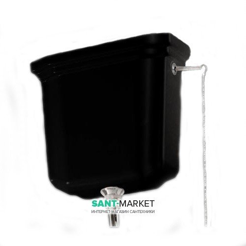 Зливний бачок для унітазу високий Kerasan Waldorf без верхньої кришки чорний глянсовий 418004