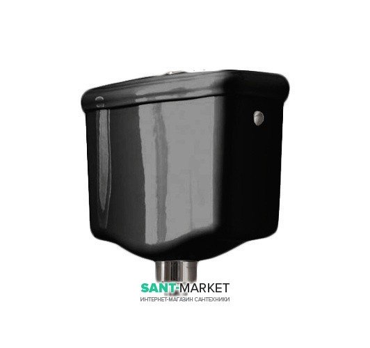 Сливной бачок подвесной для унитаза низкий Kerasan Retro прямоугольный чёрный 108204