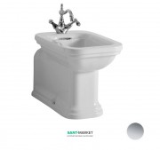 Біде підлогове подовжене Kerasan Waldorf чаша прямокутна білий / хром 4120K1