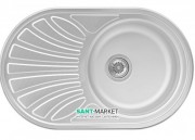 Кухонная мойка овальная Apell Circum LEFT с донным клапаном и сифоном нержавеющая сталь Matt CI78ILPC