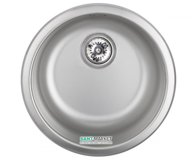 Кухонная мойка круглая Apell Circum с донным клапаном и сифоном нержавеющая сталь Linen CIVIIAC