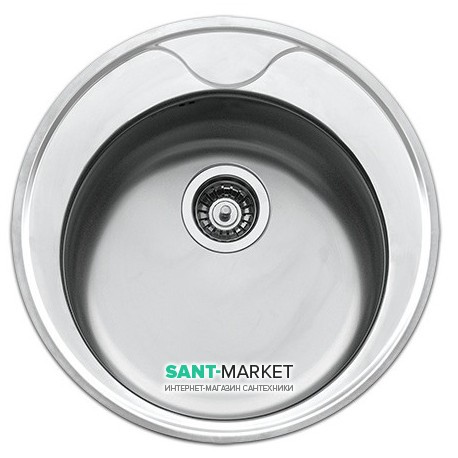 Кухонна мийка кругла Apell Circum з донним клапаном і сифоном нержавіюча сталь Linen CIVIFRIAC