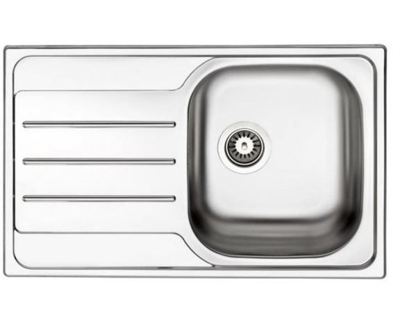Кухонна мийка прямокутна Apell Oceano LEFT з донним клапаном і сифоном нержавіюча сталь Matt OH791ILPC