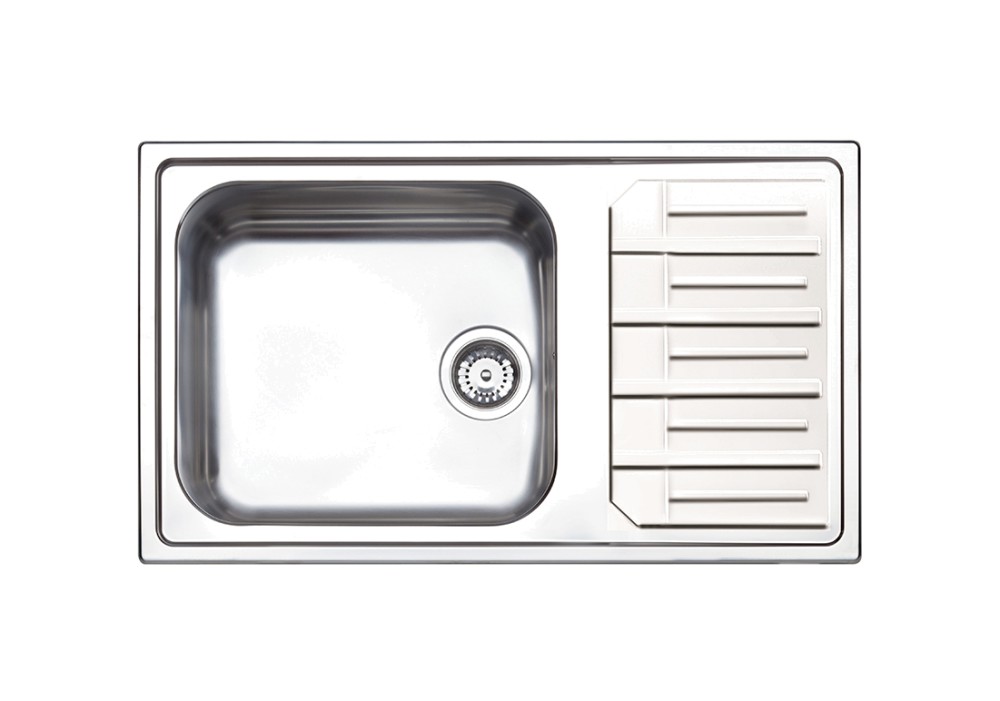 Кухонна мийка прямокутна Apell Melodia RIGHT з донним клапаном і сифоном нержавіюча сталь Brushed MLG861IRBC