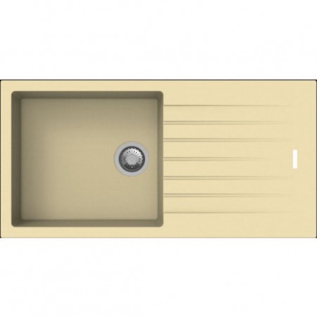 Кухонная мойка прямоугольная Apell Pietra Plus RIGHT/LEFT с сифоном гранит бежевый PTPL861GO