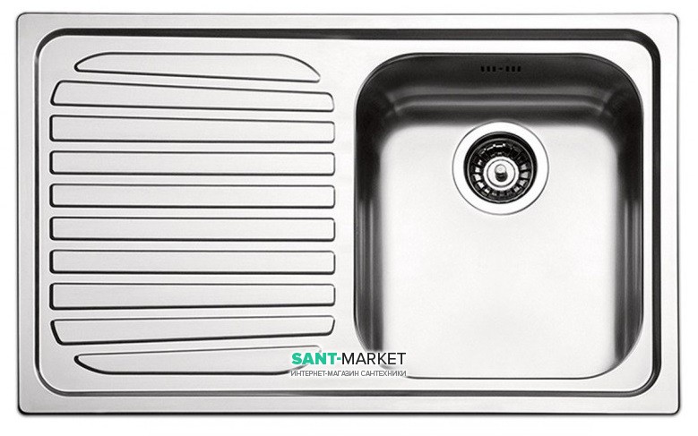 Кухонна мийка прямокутна Apell Venezia LEFT з донним клапаном і сифоном нержавіюча сталь Brushed VE791ILBC