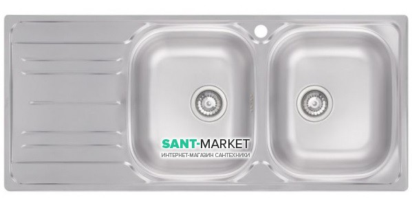 Кухонная мойка прямоугольная двойная Apell Oceano LEFT с донным клапаном и сифоном нержавеющая сталь Matt OH1162ILBC