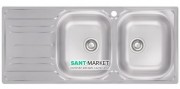 Кухонная мойка прямоугольная двойная Apell Oceano LEFT с донным клапаном и сифоном нержавеющая сталь Matt OH1162ILBC