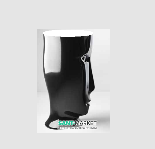 Раковина для підлоги Kerasan Artwork Moloco санфарфор білий / чорний глянсовий 4741K29