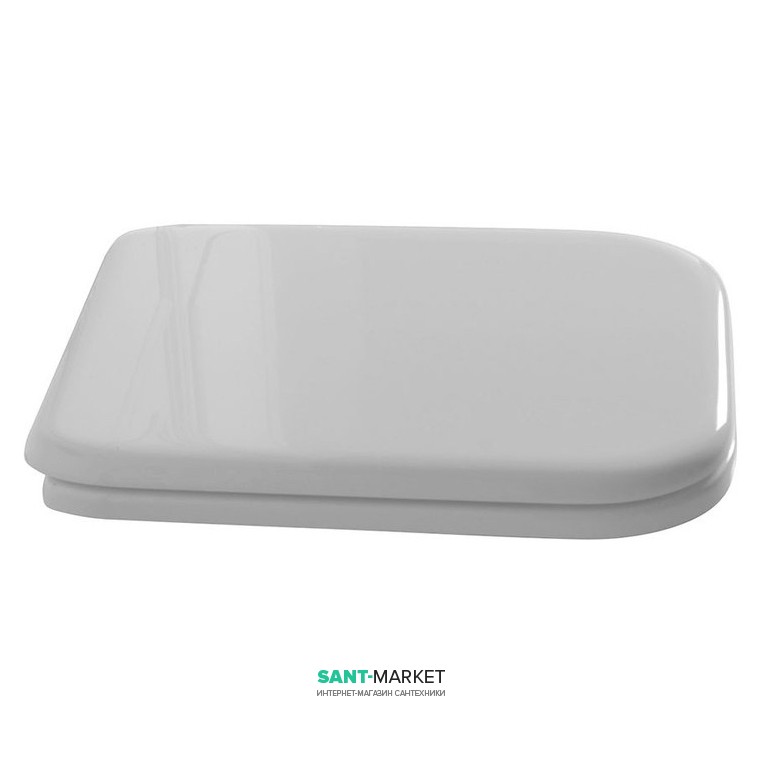 Сиденье с крышкой для унитаза Kerasan Waldorf с микролифтом полиэстер белое петли бронза 418601