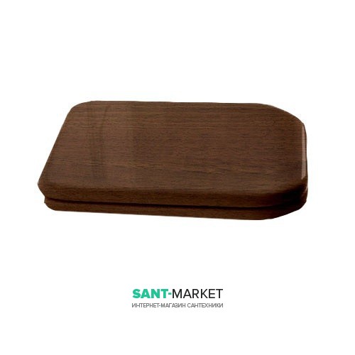 Сиденье с крышкой для унитаза Kerasan Waldorf с микролифтом дерево орех петли золото 418740