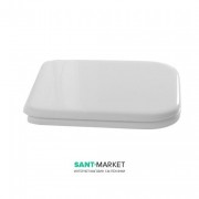 Сидіння з кришкою для унітазу Kerasan Waldorf з мікроліфтом поліестер біле петлі хром 418801