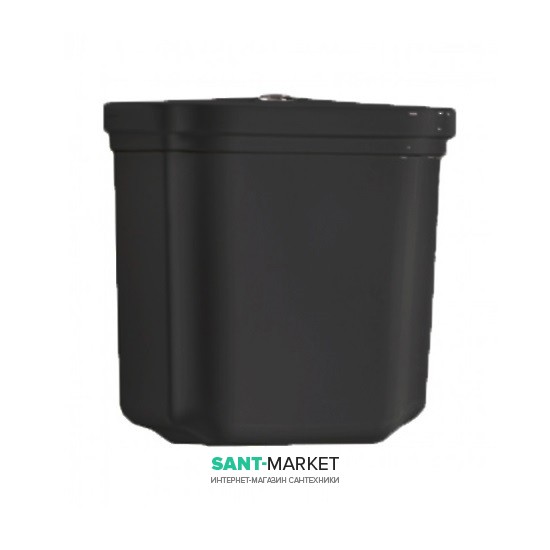 Зливний бачок для унітазу низький Kerasan Waldorf чорний глянсовий 418204