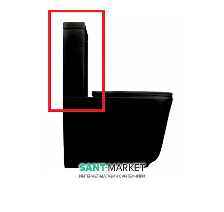 Сливной бачок для унитаза моноблок Kerasan Aquatech керамический черный матовый 378131