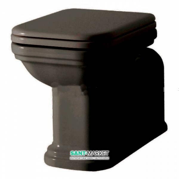 Унитаз напольный приставной Kerasan Waldorf прямоугольный черный 411604