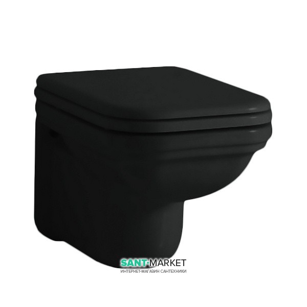 Унитаз подвесной Kerasan Waldorf прямоугольный черный 411504