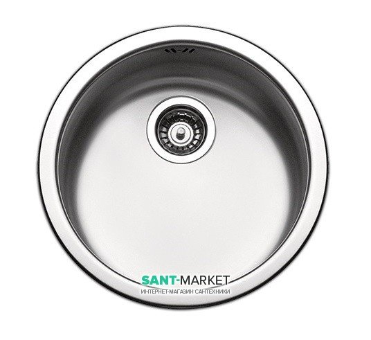 Кухонная мойка круглая Apell Circum с донным клапаном и сифоном нержавеющая сталь Brushed CIVIIBC