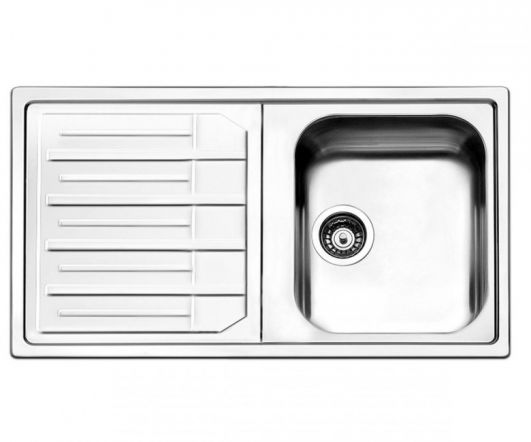 Кухонная мойка прямоугольная Apell Melodia LEFT с донным клапаном и сифоном нержавеющая сталь Brushed MLG861ILBC