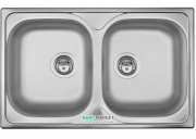 Кухонная мойка прямоугольная двойная Apell Oceano с донным клапаном и сифоном нержавеющая сталь Matt OH792IPC