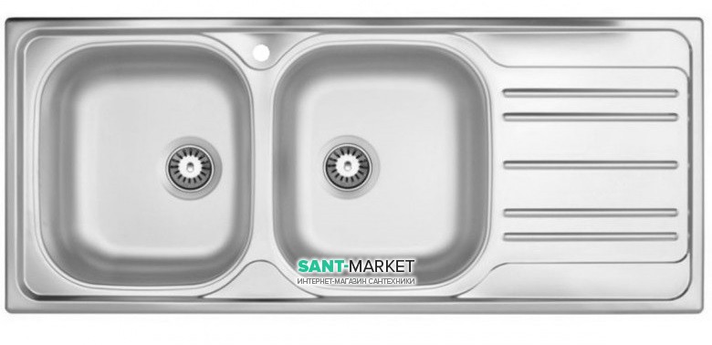 Кухонная мойка прямоугольная двойная Apell Oceano RIGHT с донным клапаном и сифоном нержавеющая сталь Matt OH1162IRPC