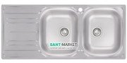 Кухонная мойка прямоугольная двойная Apell Oceano LEFT с донным клапаном и сифоном нержавеющая сталь Matt OH1162ILBC