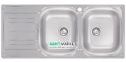 Кухонная мойка прямоугольная двойная Apell Oceano LEFT с донным клапаном и сифоном нержавеющая сталь Matt OH1162ILBC