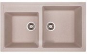 Кухонная мойка прямоугольная двойная Apell Pietra Plus с сифоном гранит бежевый PTPL862GO