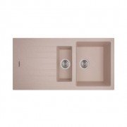 Кухонная мойка прямоугольная двойная Apell Pietra Plus с сифоном гранит бежевый PTPL1002GO