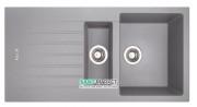 Кухонная мойка прямоугольная двойная Apell Pietra Plus с сифоном гранит серый PTPL1002AL