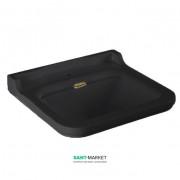 Раковина для ванної підвісна або на п'єдестал Kerasan Waldorf 60x55 санфарфор чорний глянсовий бронза 4140K6