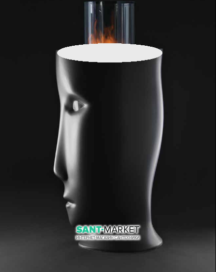 Раковина для підлоги Kerasan Artwork Moloco санфарфор білий / чорний матовий 4741K24