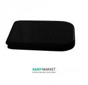 Сиденье с крышкой для унитаза Kerasan Waldorf с микролифтом полиэстер черный глянцевый петли хром 418804