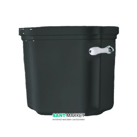 Зливний бачок для унітазу низький Kerasan Waldorf для управління бічною ручкою чорний глянсовий 418304