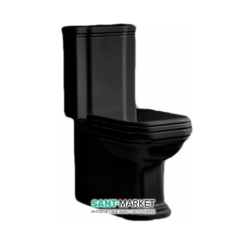 Унитаз-компакт напольный Kerasan Waldorf прямоугольный черный 411704