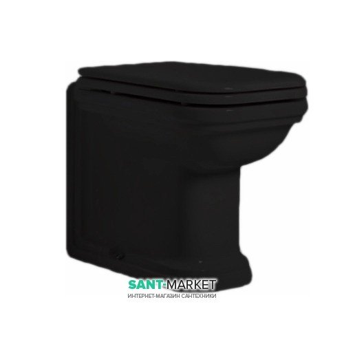 Унітаз підлоговий приставний Kerasan Waldorf прямокутний чорний 411804