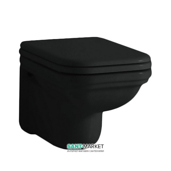 Унітаз підвісний Kerasan Waldorf прямокутний чорний 411504