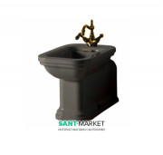 Біде підлогове подовжене Kerasan Waldorf чаша прямокутна чорний глянсовий / золото 4120K5